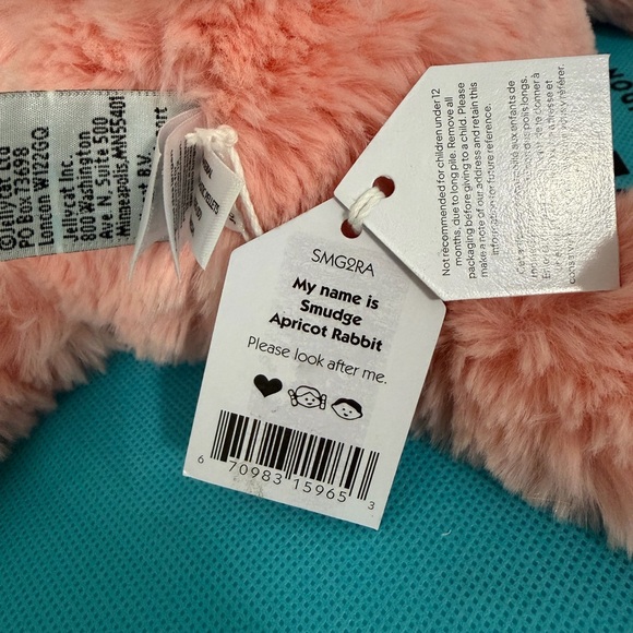NEW WITH TAGS Authentic Jellycat Smudge Apricot Rabbit Bunny - Retired - Picture 5 of 5